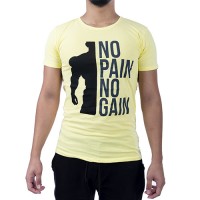 No Pain No Gain T-Shirt Sarı